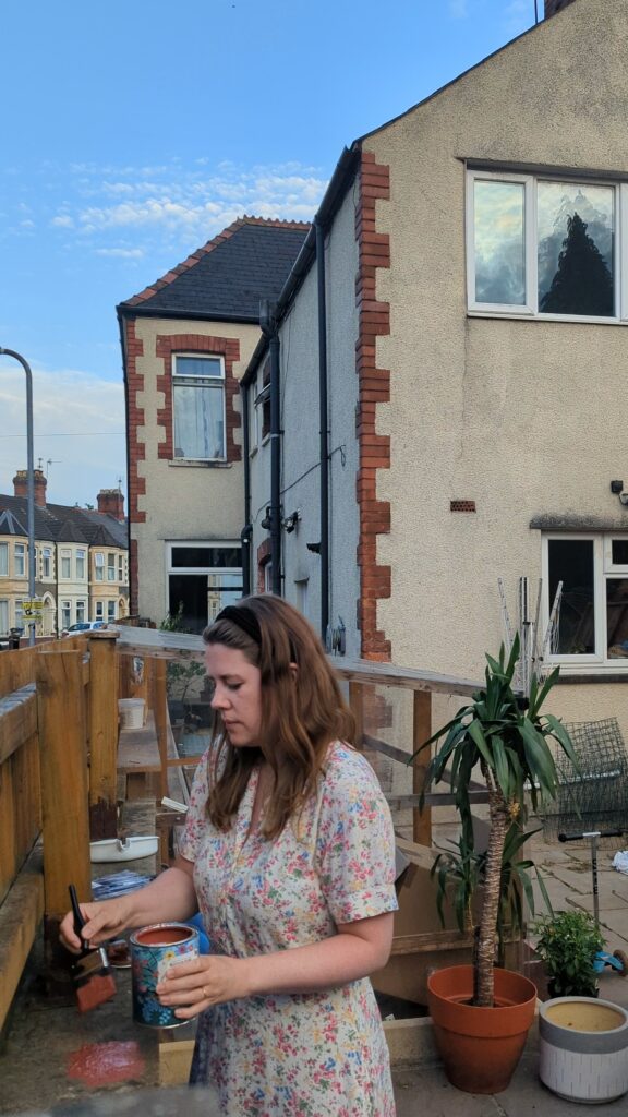 painting a garden wall
