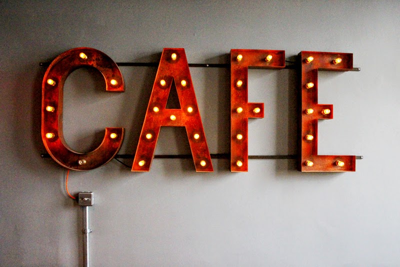 industrial cafe sign