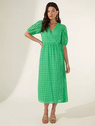 green wrap dress