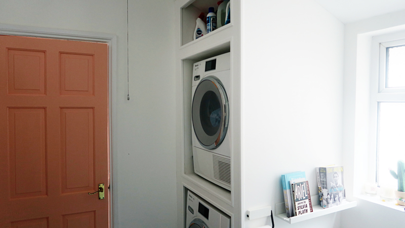 washer dryer stack upstairs