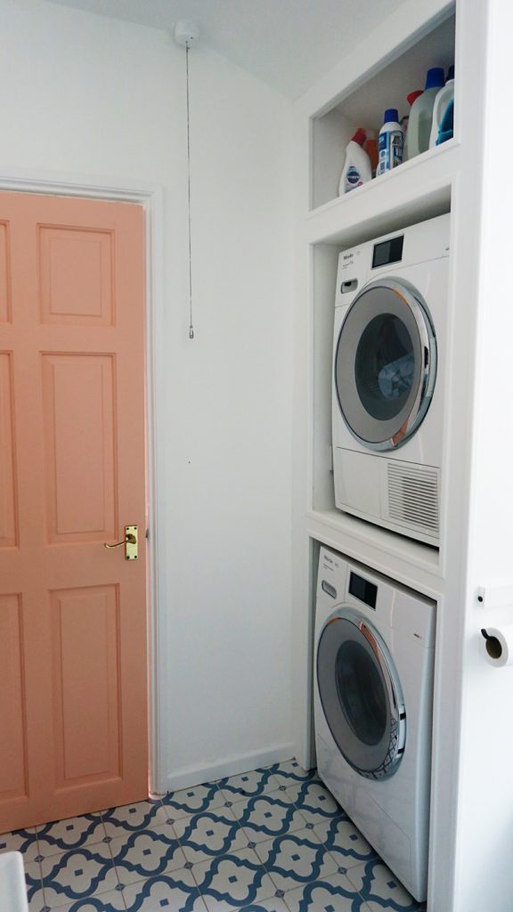 washer dryer in bathroom